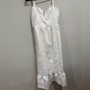 Lulu's Ivory Satin Dress